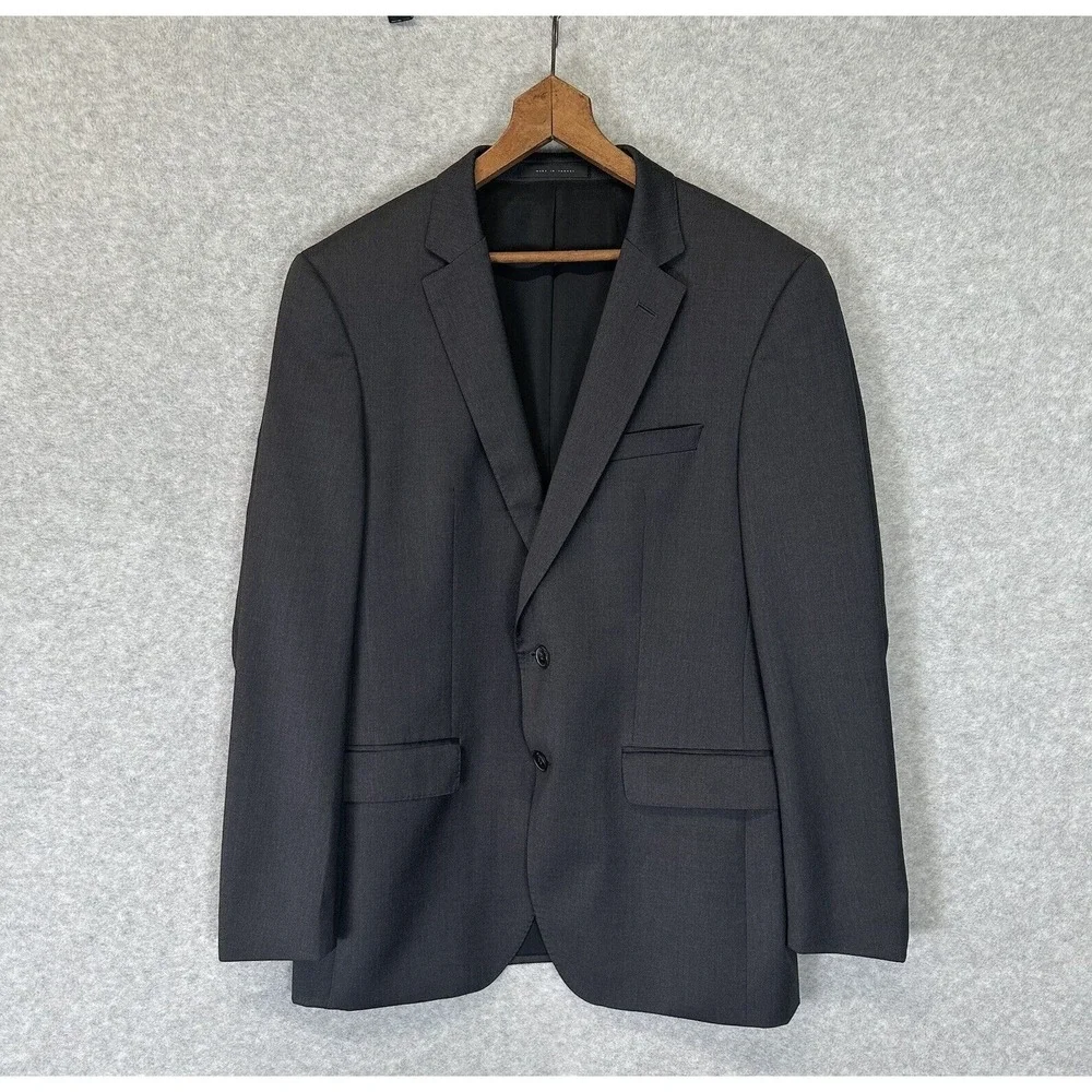 Boss Hugo Trabaldo Togna 1840 Super 120 Virgin Wool Blazer Sz 40R Black 2 Button